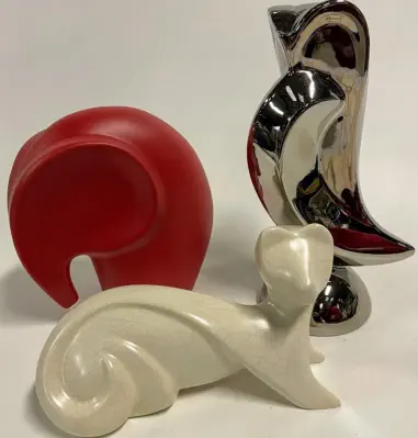 Ceramique d'art Artus, Belette et Chouette COUQUEBERG